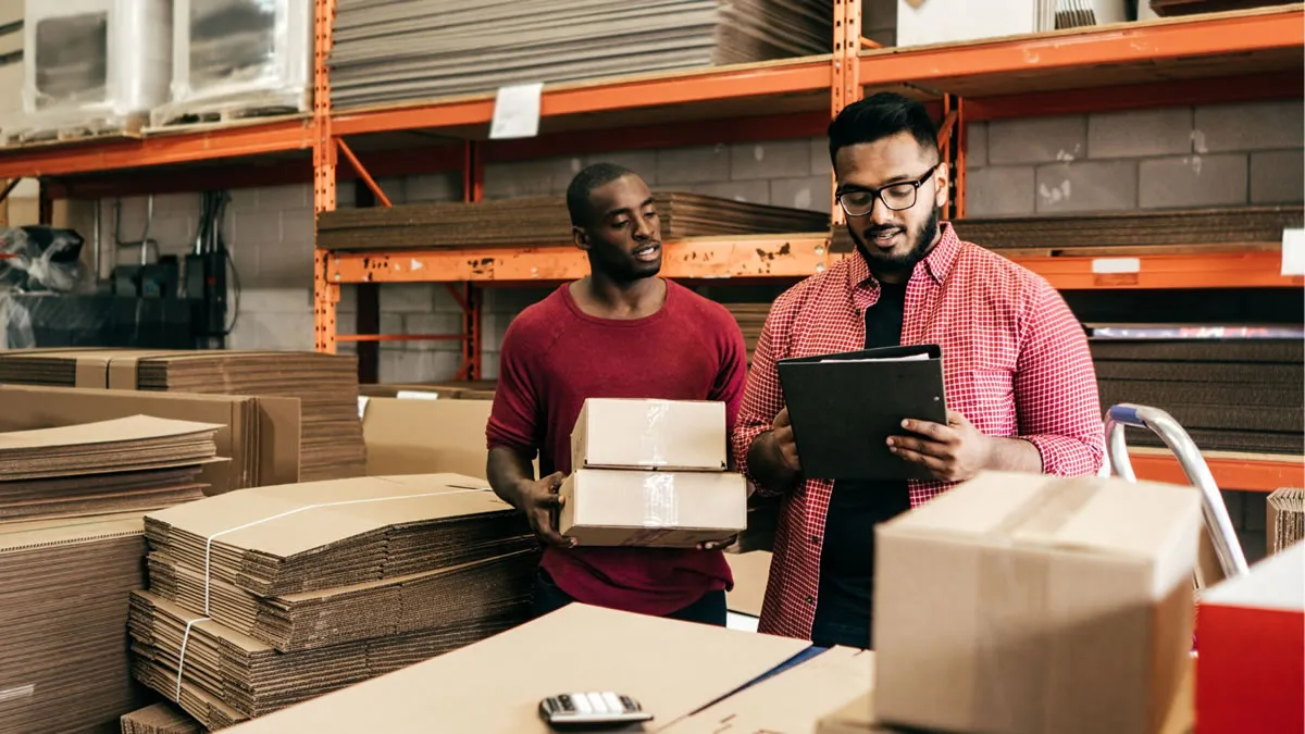 A logistics team at work